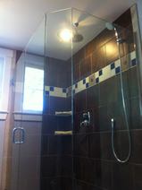 One of our custom shower doors in Saco, ME